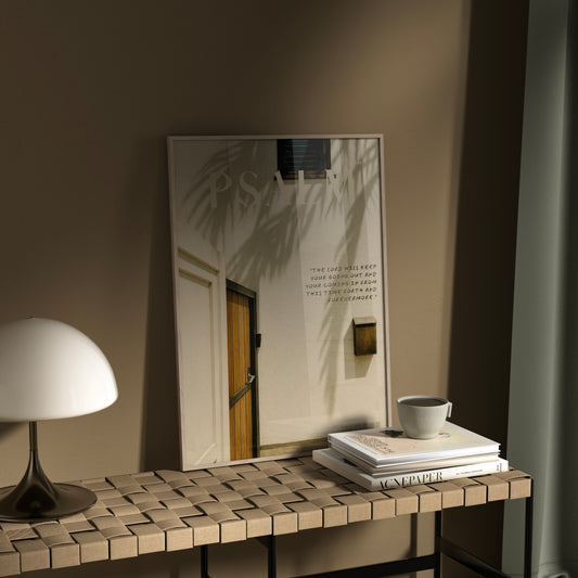 Safe Home Nº 1 Psalm 121:8 Christian wall art print by Olives & Grace fine art scripture print