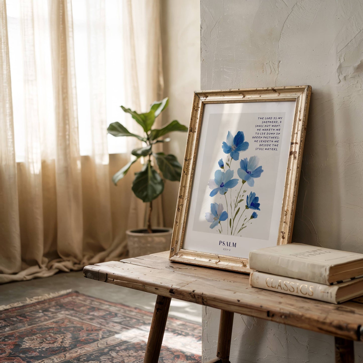 Psalm 23:1-2 - Blue Bloom