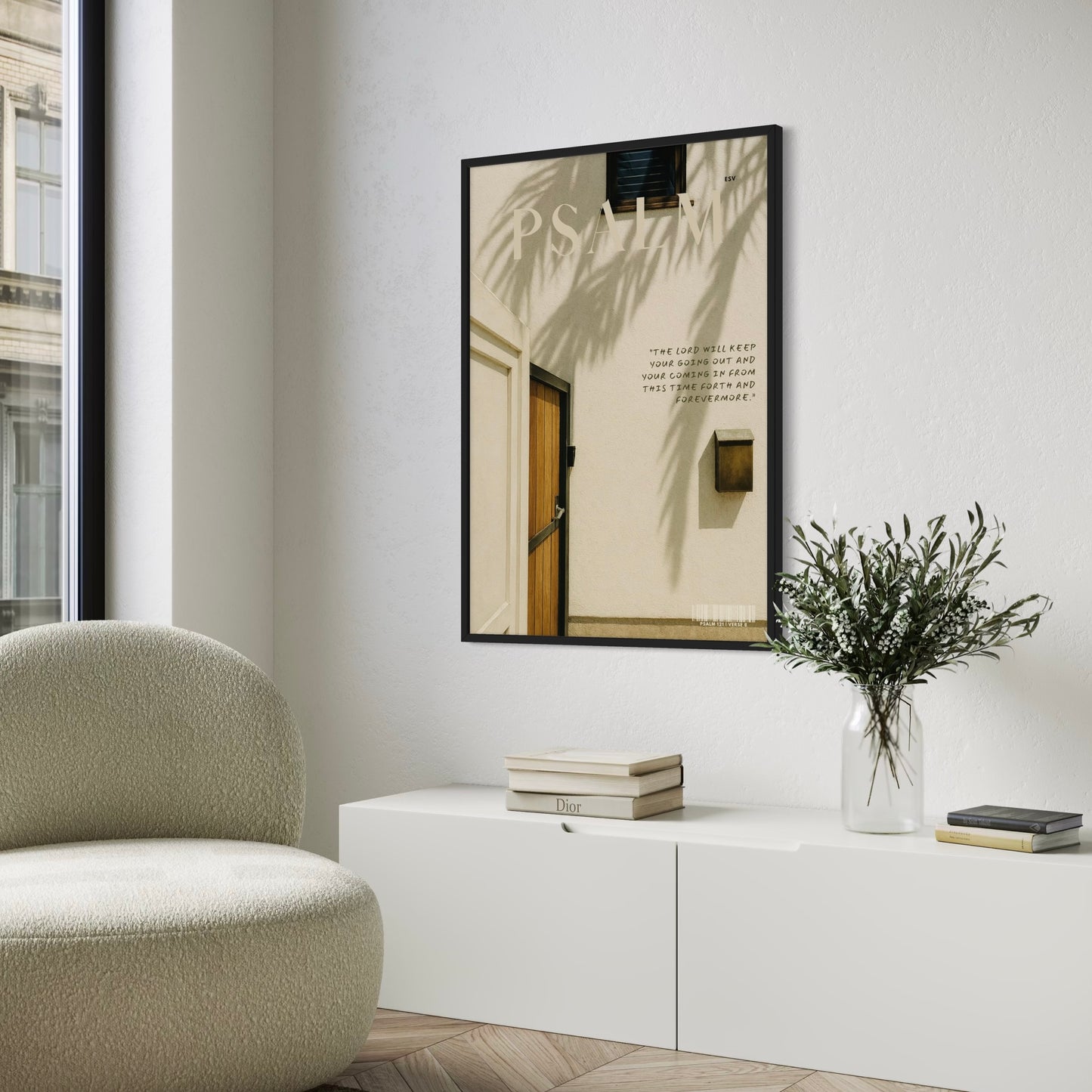 Safe Home Nº 1 Psalm 121:8 Christian wall art print by Olives & Grace fine art scripture print