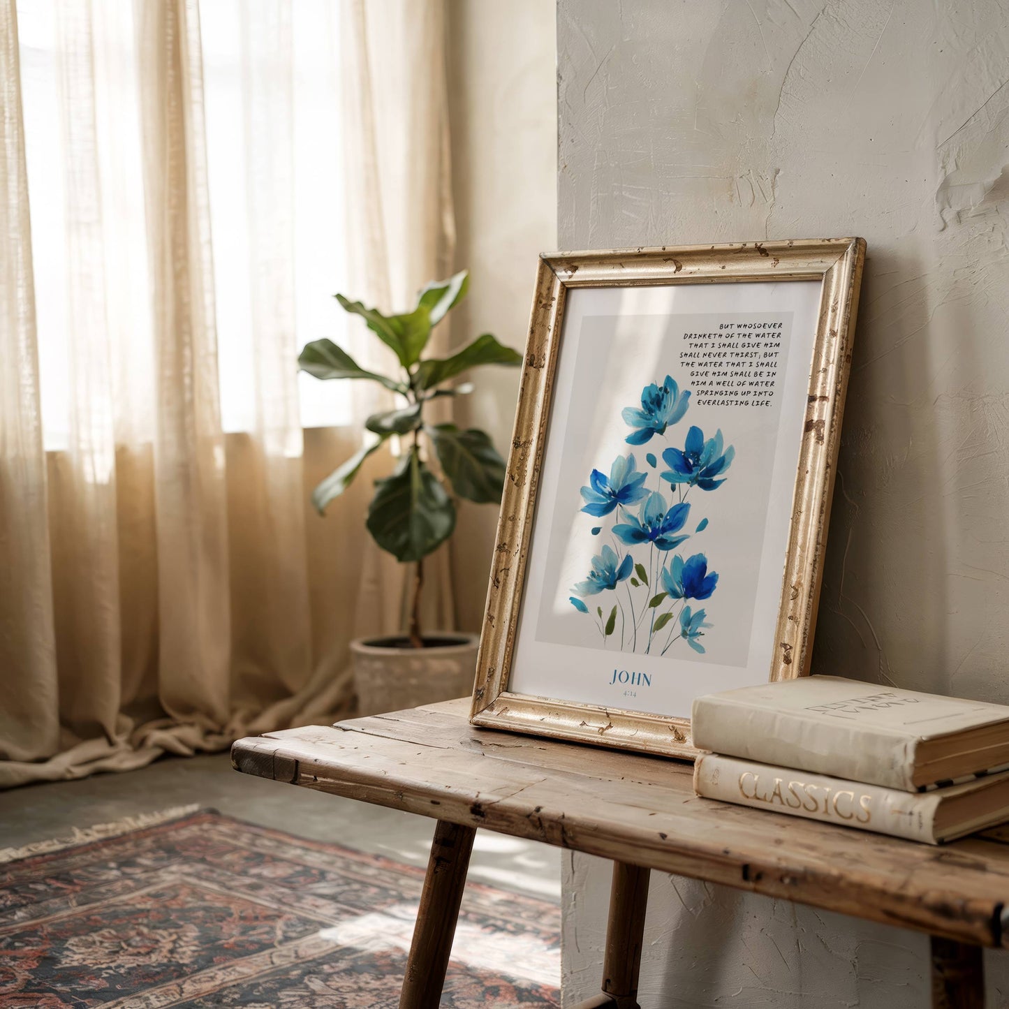 John 4:14 - Blue Bloom