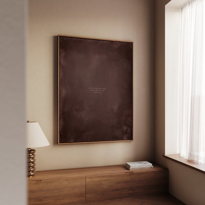 Dusty Mauve abstract Christian wall art print by Olives & Grace fine art print, styled in a modern living room