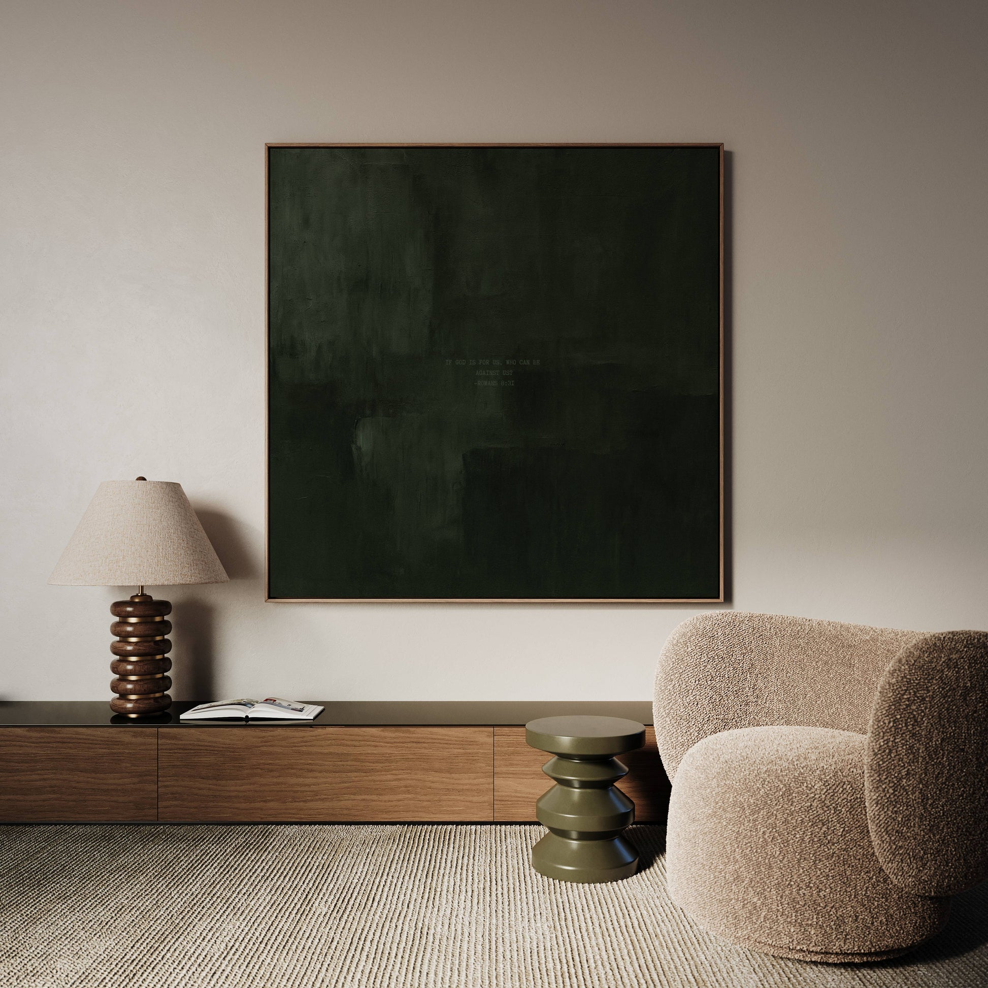 Luxury Green Abstract Christian Wall Art