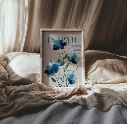 Isaiah 26:3 - Blue Bloom