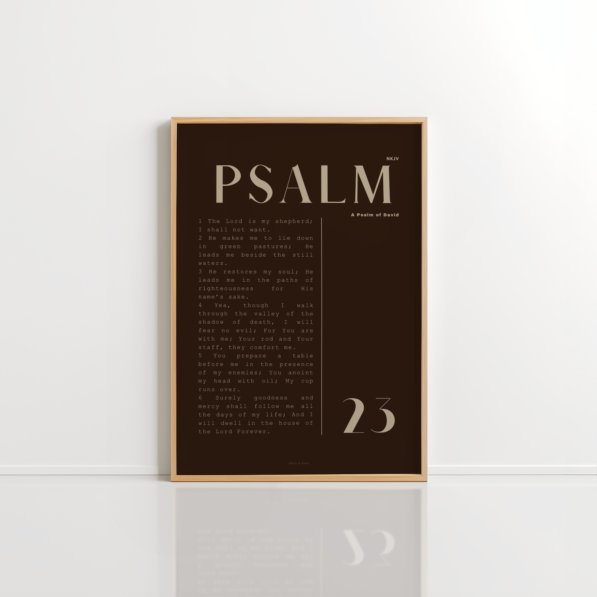 PSALM 23 - A Psalm of David - Minimalist Christian Wall Art ...