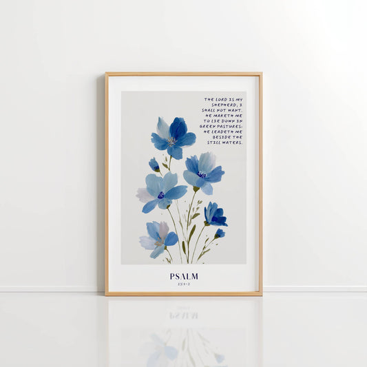 Psalm 23:1-2 - Blue Bloom