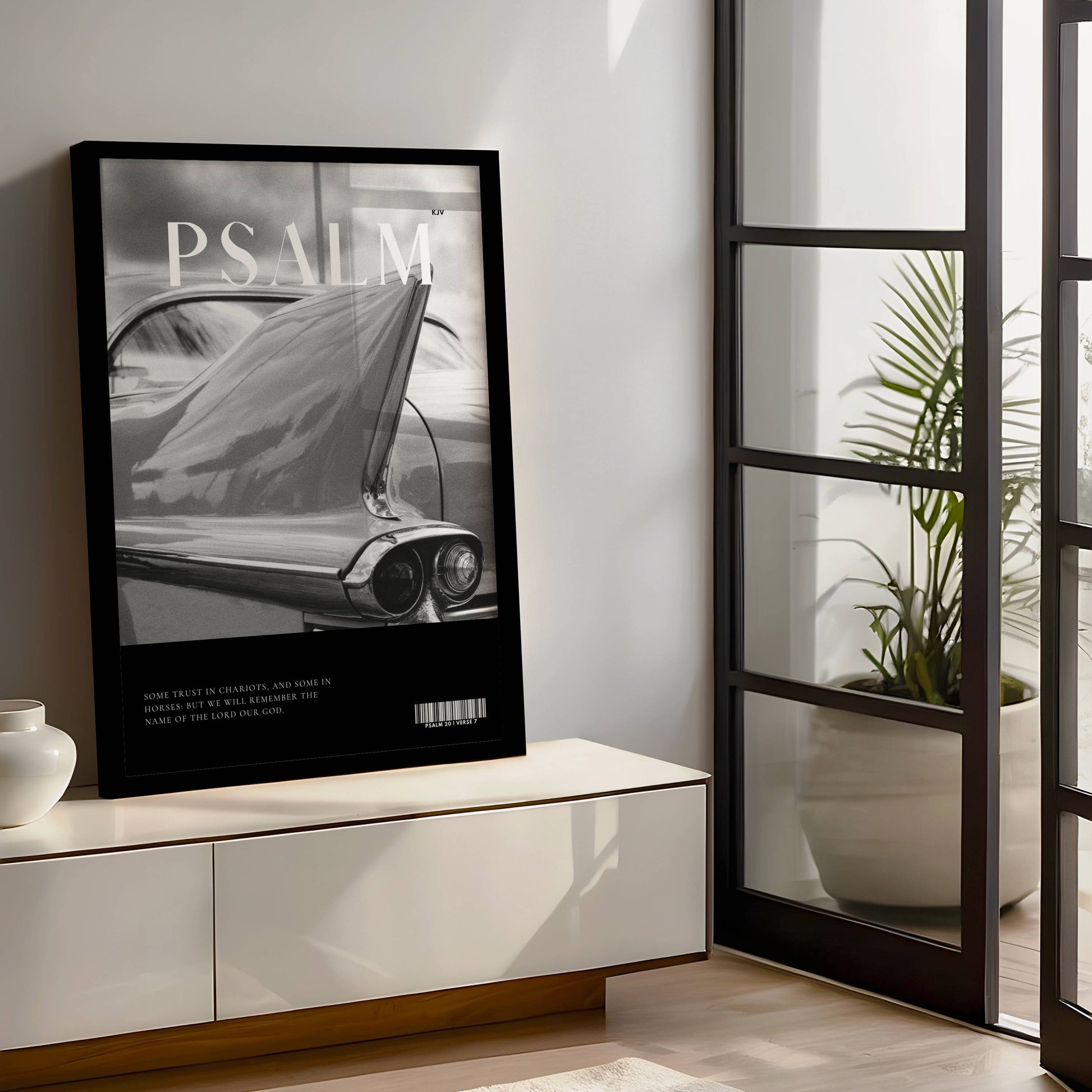 Chariots Psalm 20:7 Christian wall art print by Olives & Grace fine art scripture print