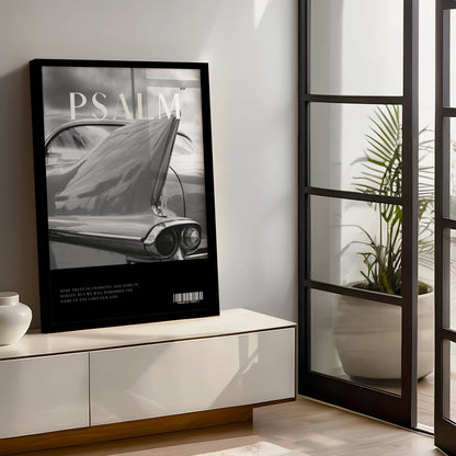 Chariots Psalm 20:7 Christian wall art print by Olives & Grace fine art scripture print