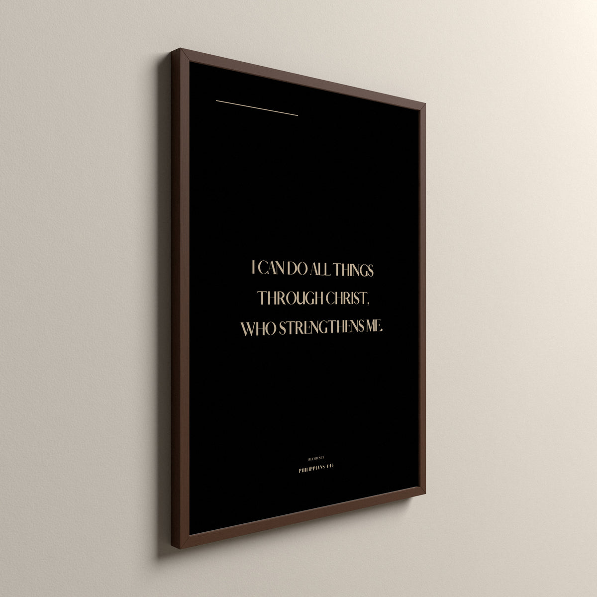 All Things, Philippians 4:13, Ashwood Scripture art print in an espresso frame