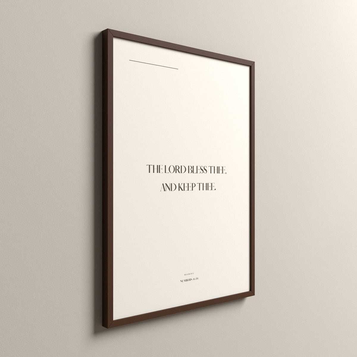 The Blessing, Numbers 6:24, Sand Stone Scripture art print in an espresso frame