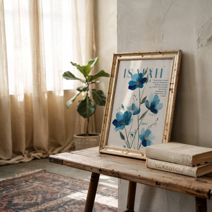 Isaiah 26:3 - Blue Bloom