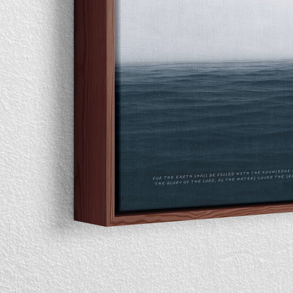 The Sea Habakkuk 2:14 Christian wall art framed canvas by Olives & Grace