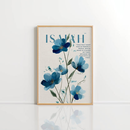 Isaiah 26:3 - Blue Bloom
