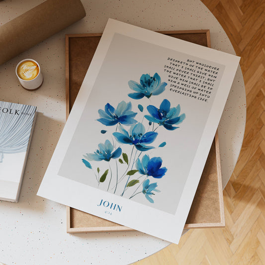 John 4:14 - Blue Bloom