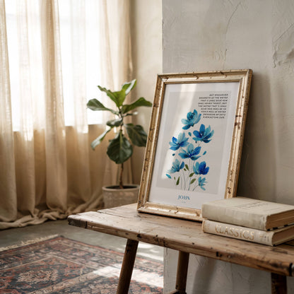 John 4:14 - Blue Bloom