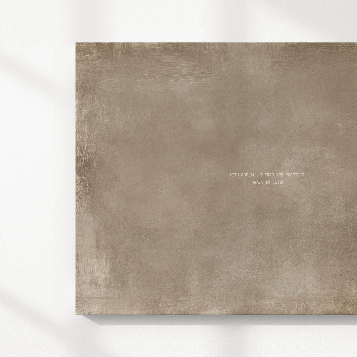 Clay scripture art print with Matthew 19:26, unframed
