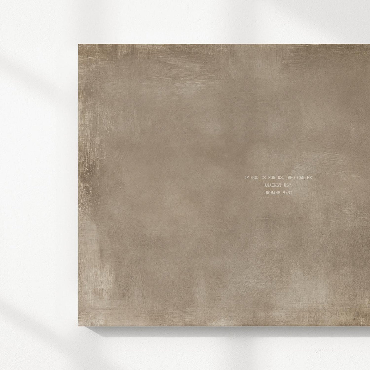 Clay scripture art print with Romans 8:31, unframed