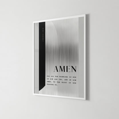 AMEN 2 Corinthians 1:20 Christian wall art print by Olives & Grace fine art scripture print