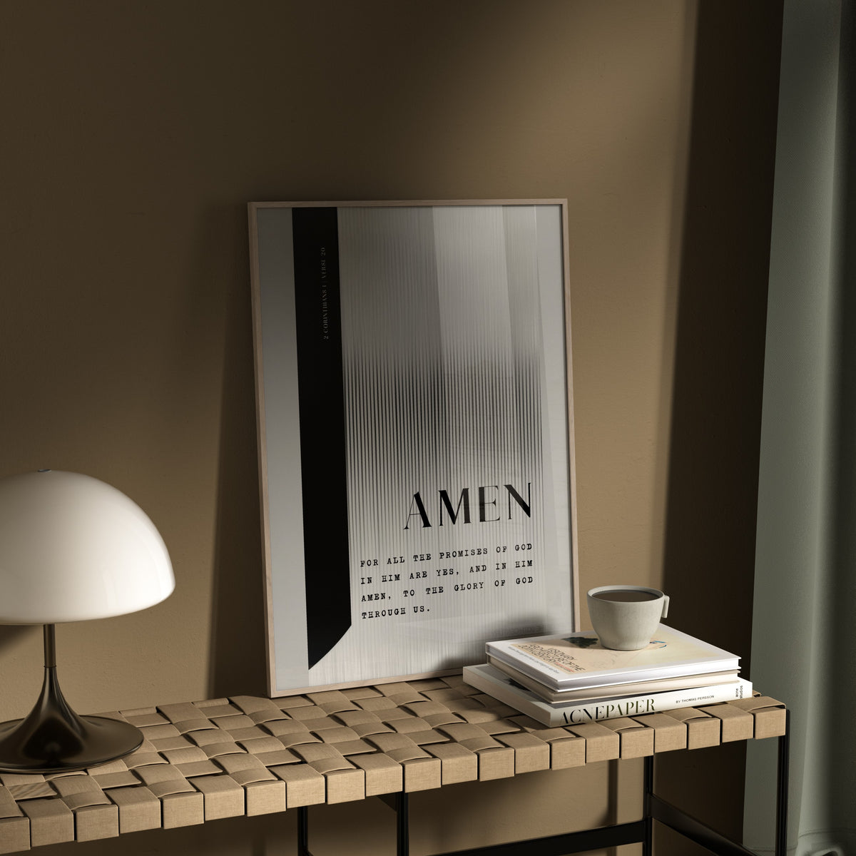 AMEN 2 Corinthians 1:20 Christian wall art print by Olives & Grace fine art scripture print