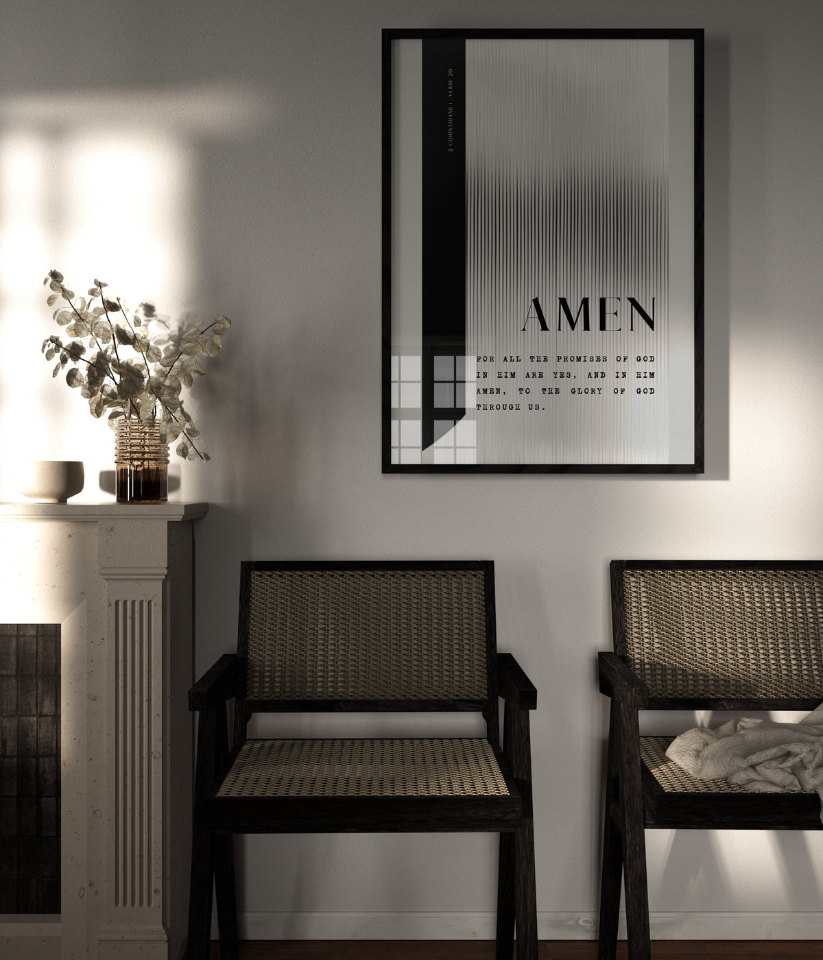 AMEN 2 Corinthians 1:20 Christian wall art print by Olives & Grace fine art scripture print