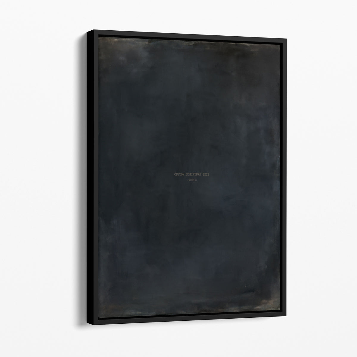 Bluestone scripture art print with a custom verse in a black frame