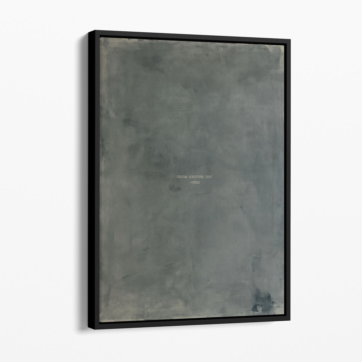 Zinc scripture art print with a custom verse in a black frame