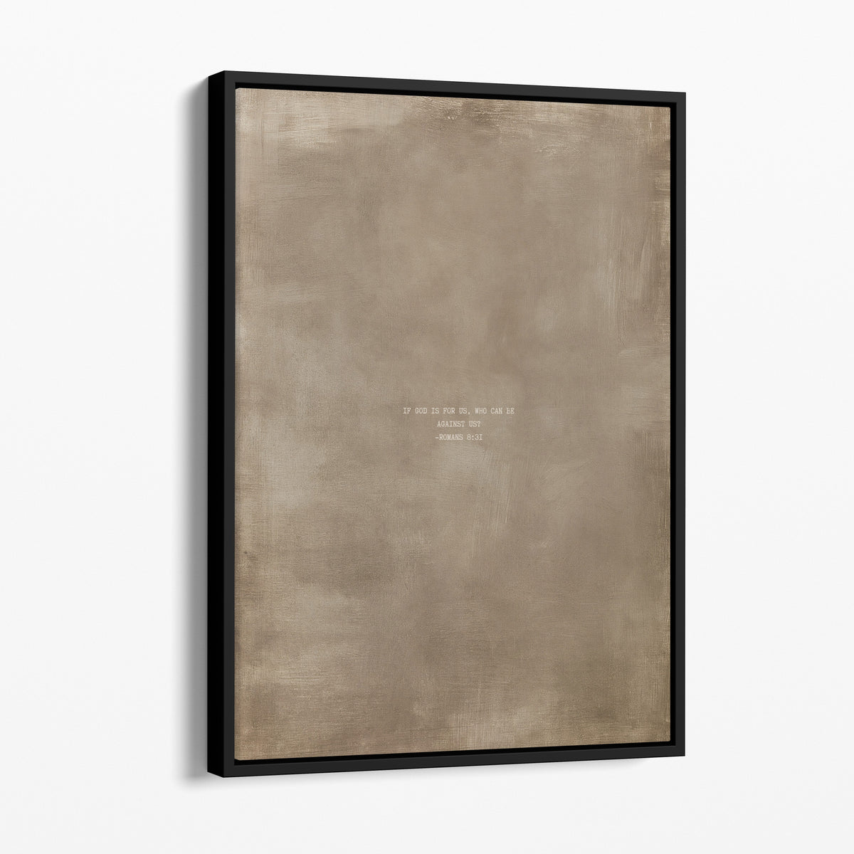 Clay scripture art print with Romans 8:31 in a black frame