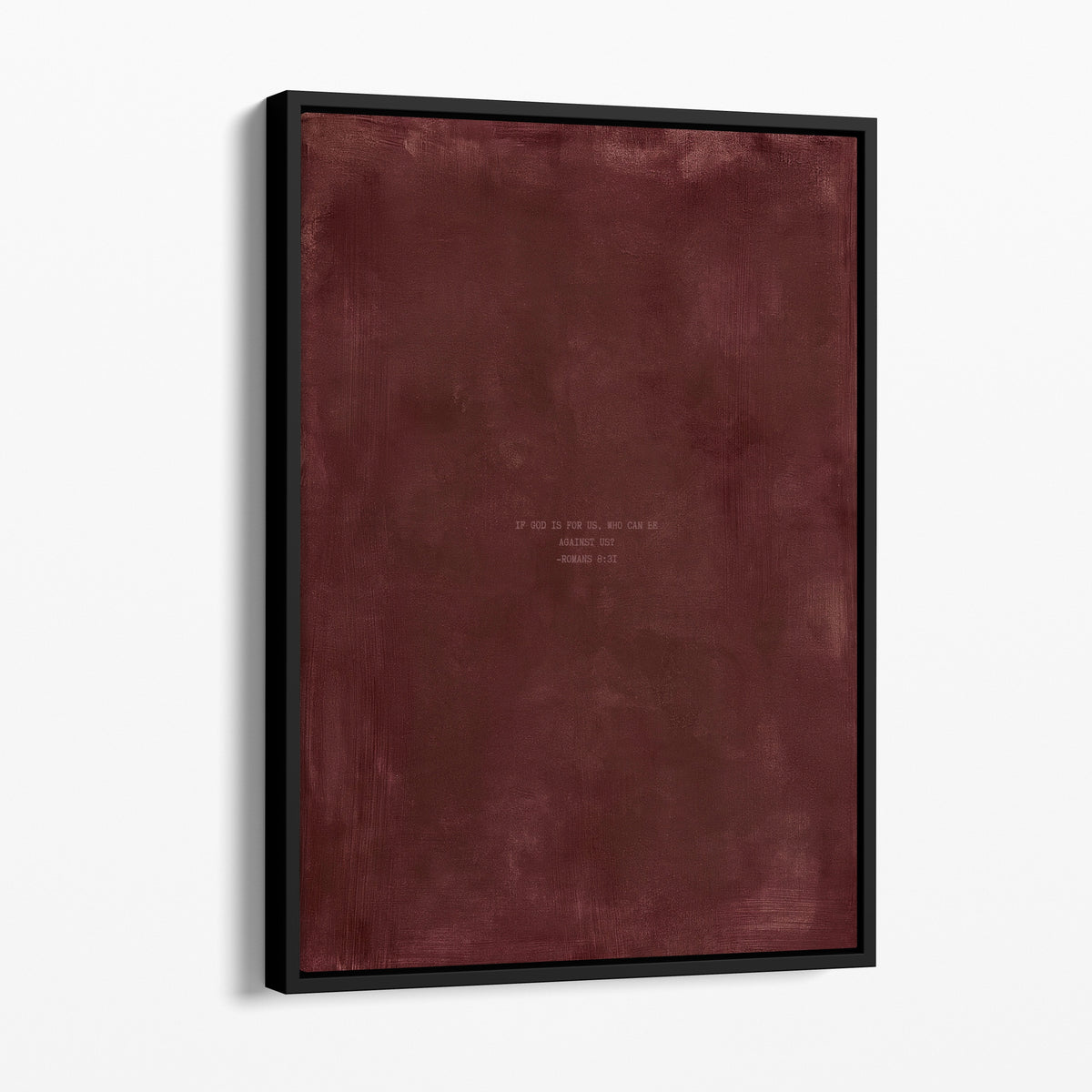 Redwood scripture art print with Romans 8:31 in a black frame