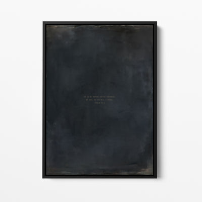 Bluestone scripture wall art print with Psalm 91:2 in a black frame