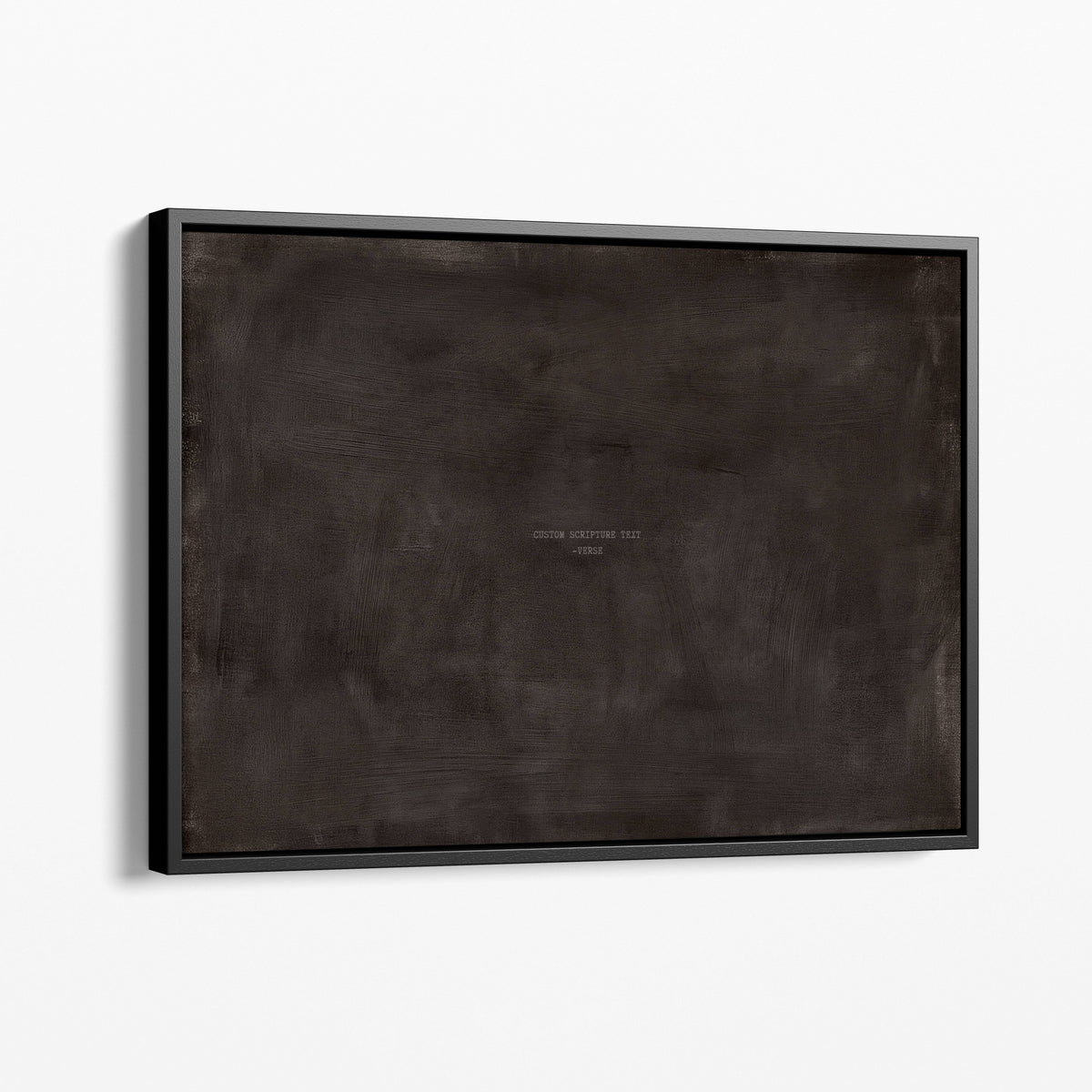 Charcoal scripture art print with a custom verse in a black frame