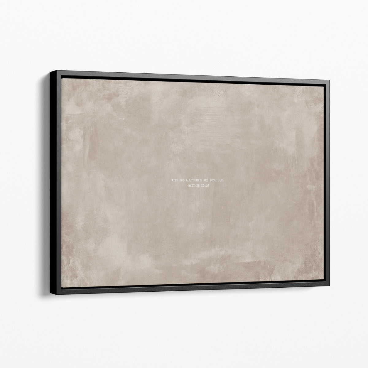 Oat scripture art print with Matthew 19:26 in a black frame