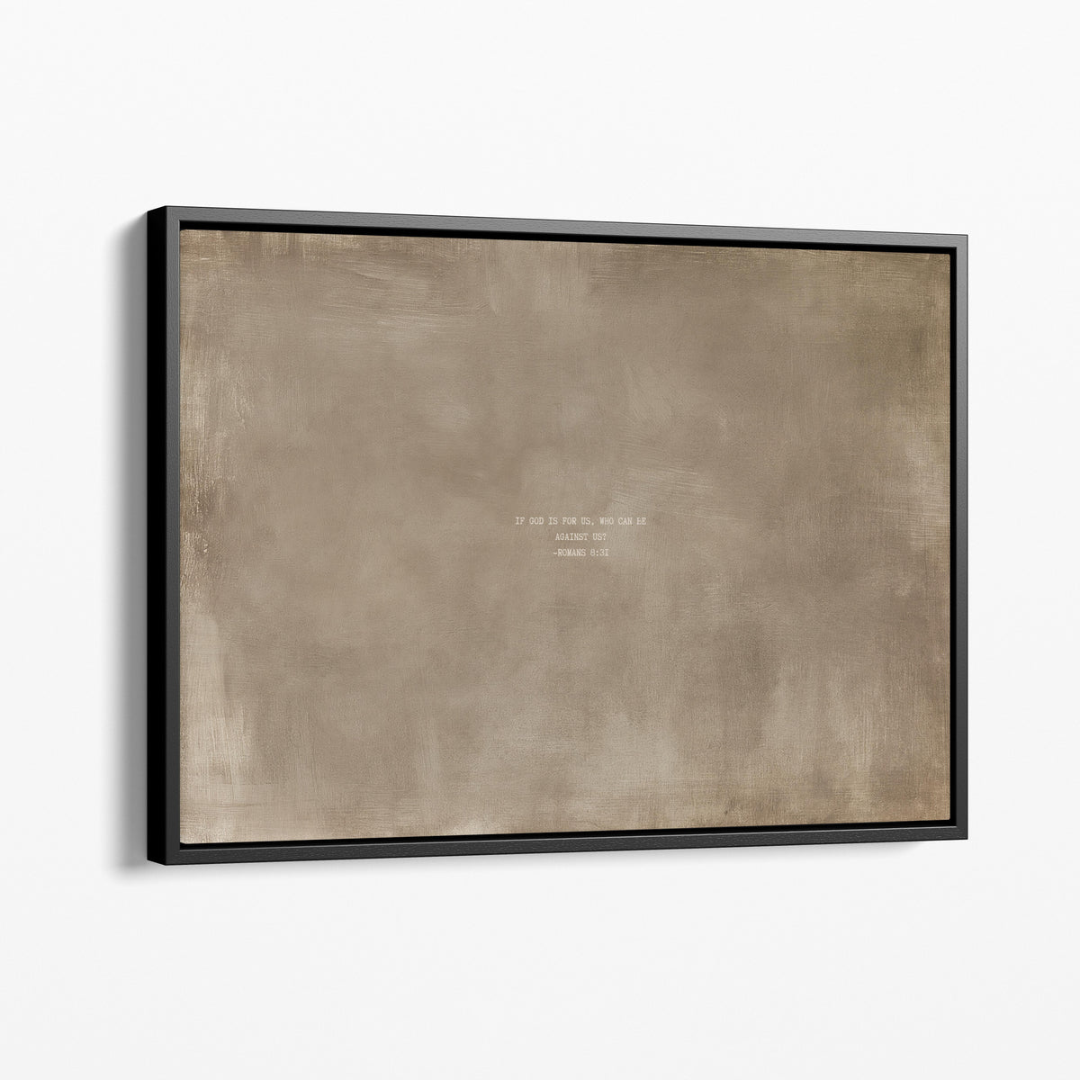 Clay scripture art print with Romans 8:31 in a black frame