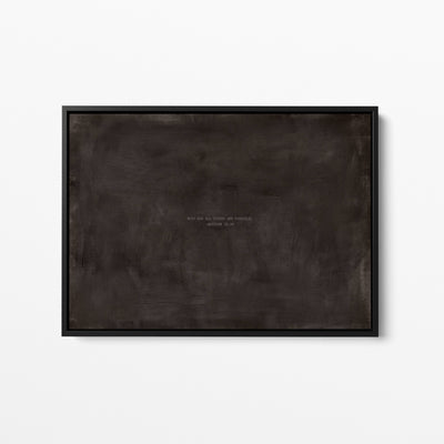 Charcoal scripture wall art print with Matthew 19:26 in a black frame