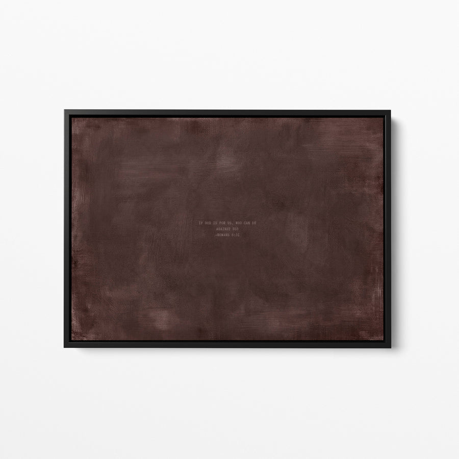 Dark Rose scripture wall art print with Romans 8:31 in a black frame