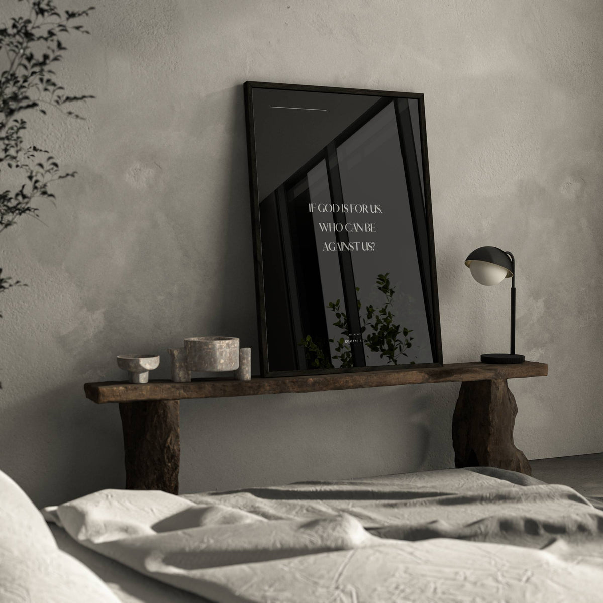 For Us Romans 8:31 Christian wall art print by Olives & Grace fine art scripture print