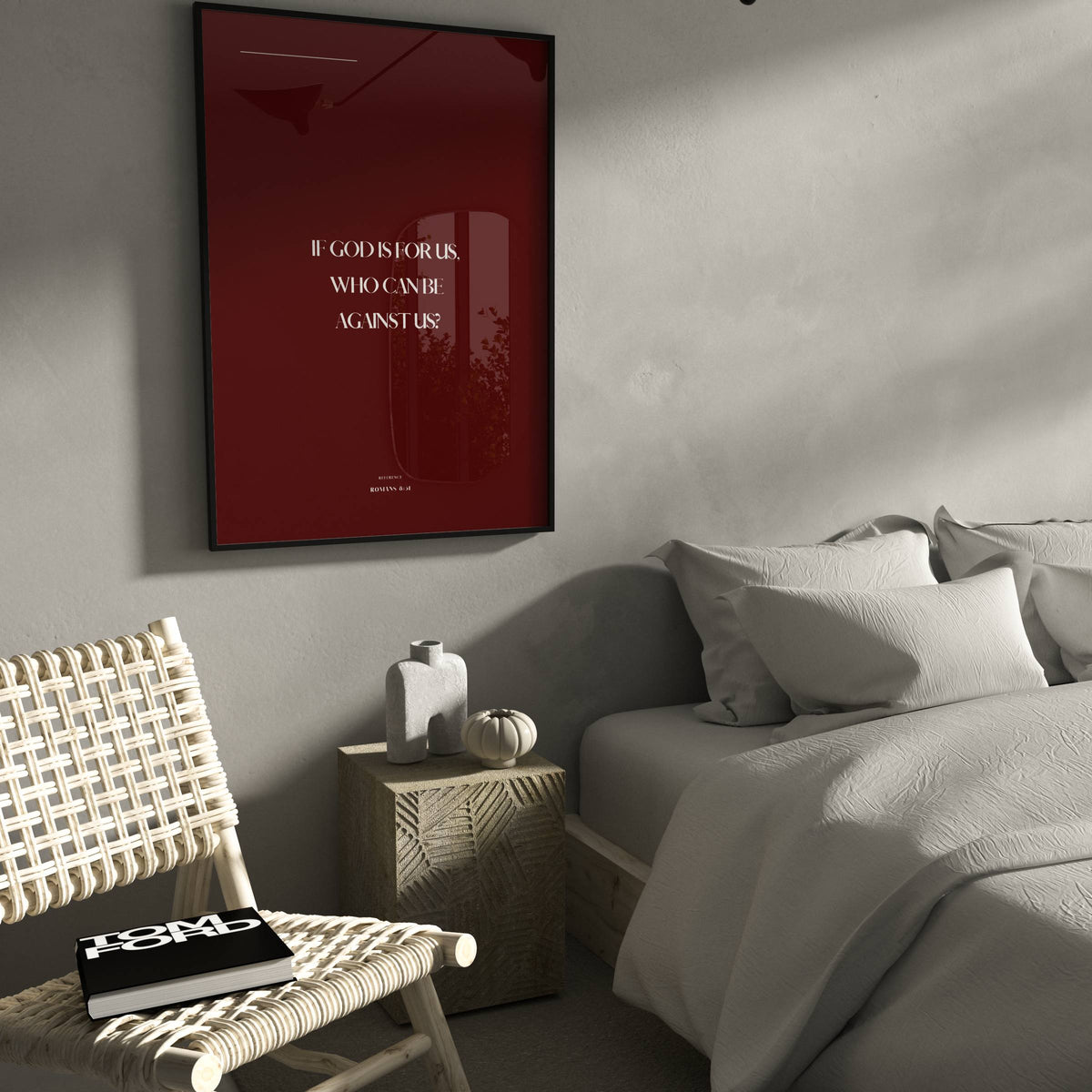 For Us Romans 8:31 Christian wall art print by Olives & Grace fine art scripture print
