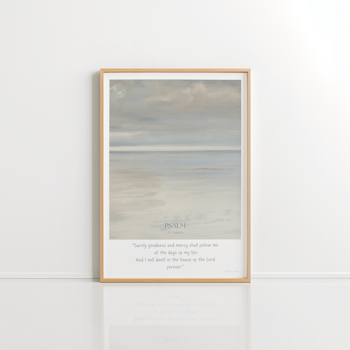 Forever Psalm 23:6 Christian wall art print by Olives & Grace fine art scripture print