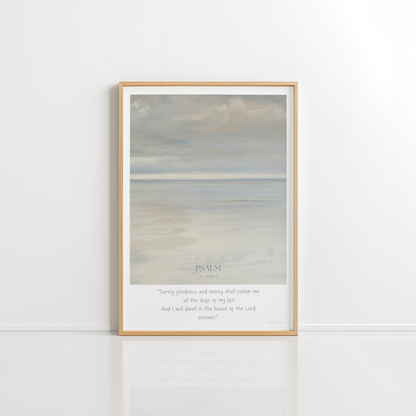 Forever Psalm 23:6 Christian wall art print by Olives & Grace fine art scripture print