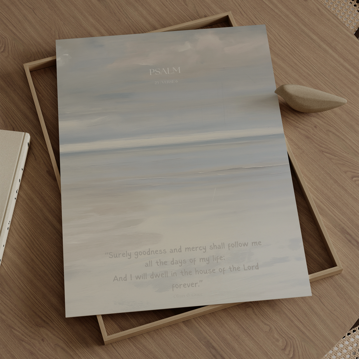 Forever Psalm 23:6 Christian wall art print by Olives & Grace fine art scripture print