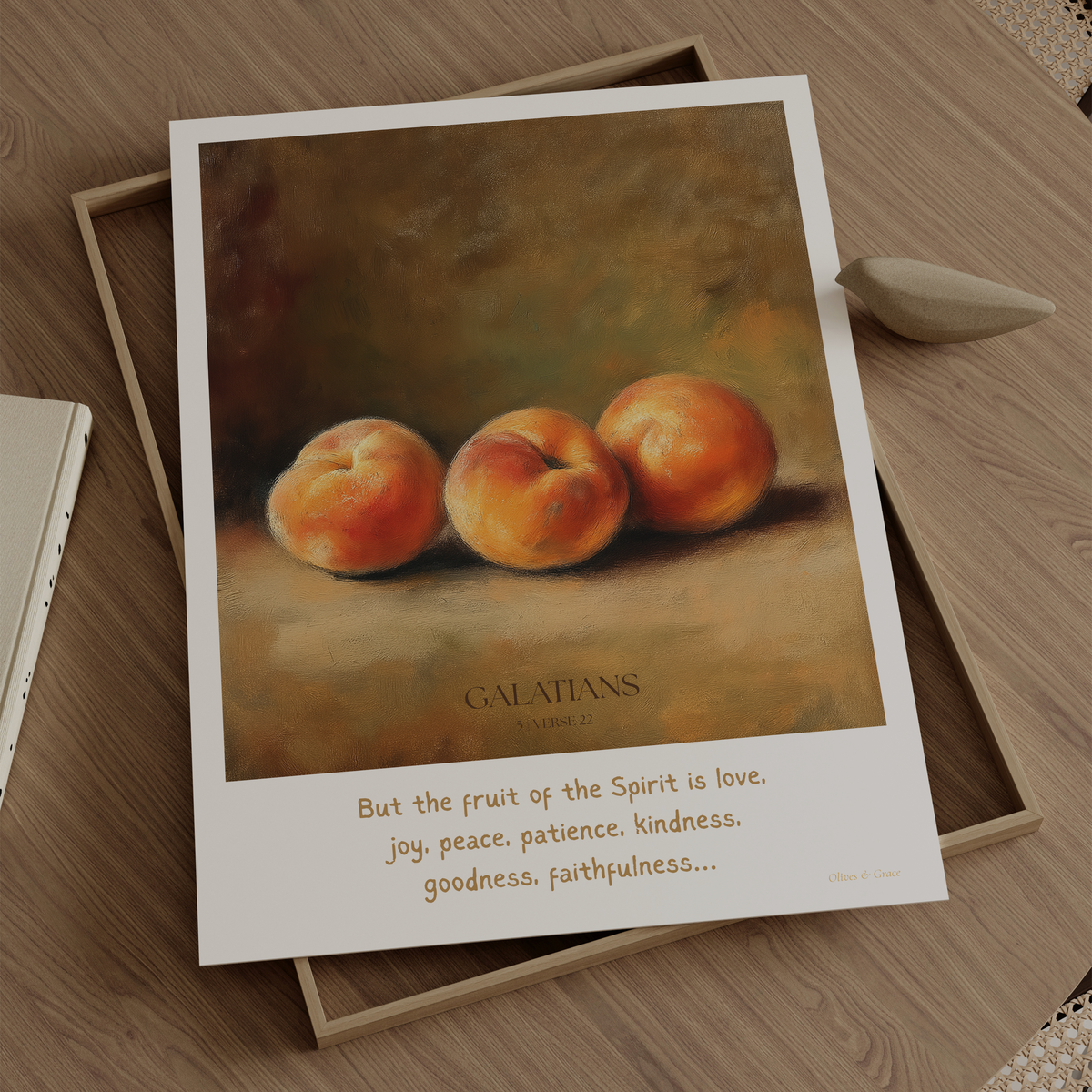 Fruit of the Spirit Galatians 5:22 Christian wall art print by Olives & Grace fine art scripture print