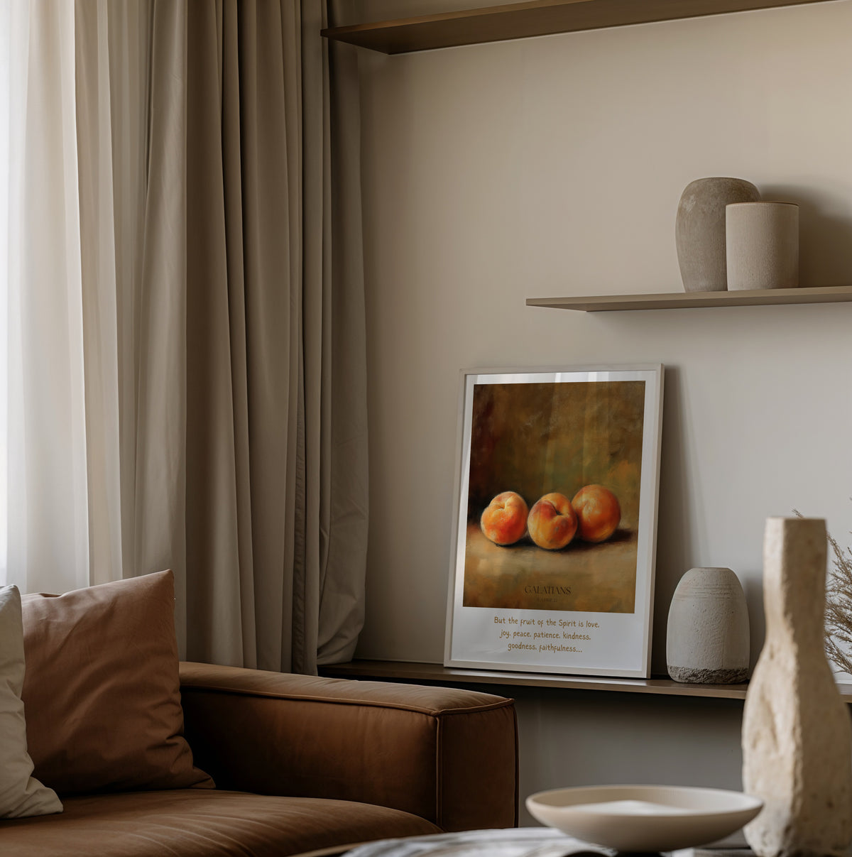 Fruit of the Spirit Galatians 5:22 Christian wall art print by Olives & Grace fine art scripture print