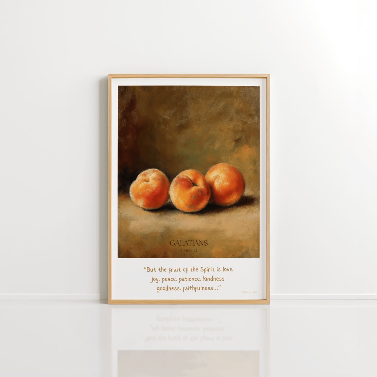 Fruit of the Spirit Galatians 5:22 Christian wall art print by Olives & Grace fine art scripture print
