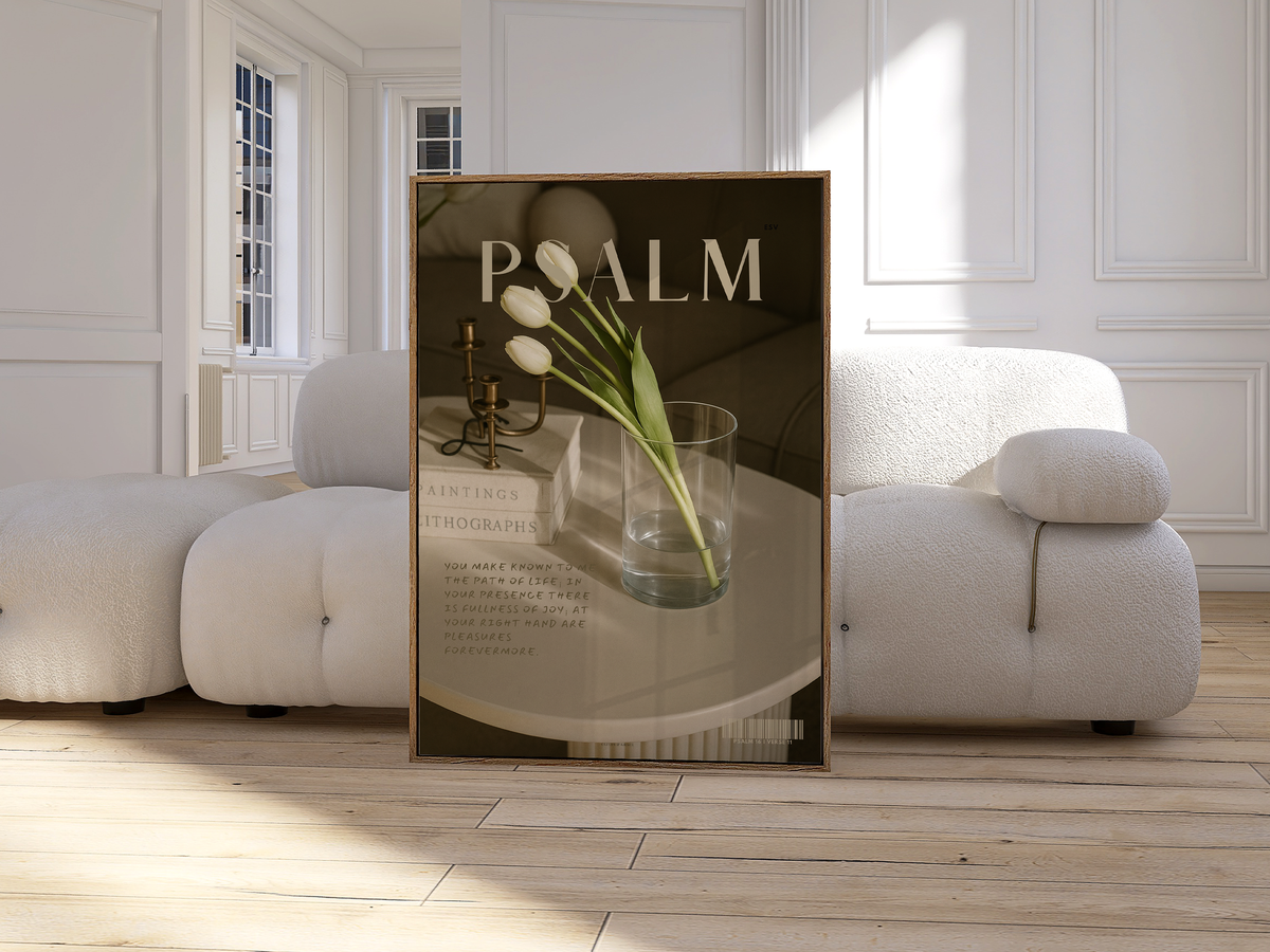 Fullness of Joy Psalm 16:11 Christian wall art print by Olives & Grace fine art scripture print