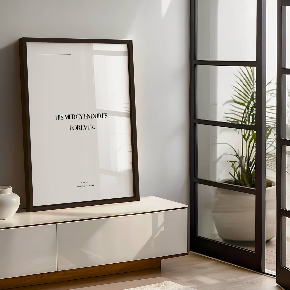 His Mercy 1 Chronicles 16:34 Christian wall art print by Olives & Grace fine art scripture print
