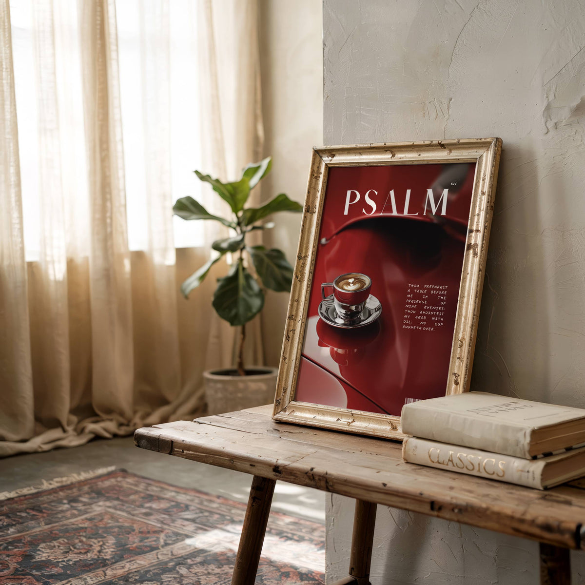 My Cup Psalm 23:5 Christian wall art print by Olives & Grace fine art scripture print