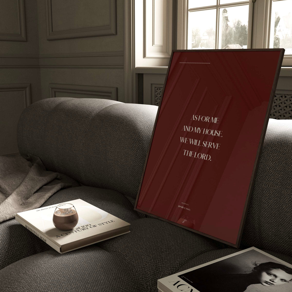My House Joshua 24:15 Christian wall art print by Olives & Grace fine art scripture print