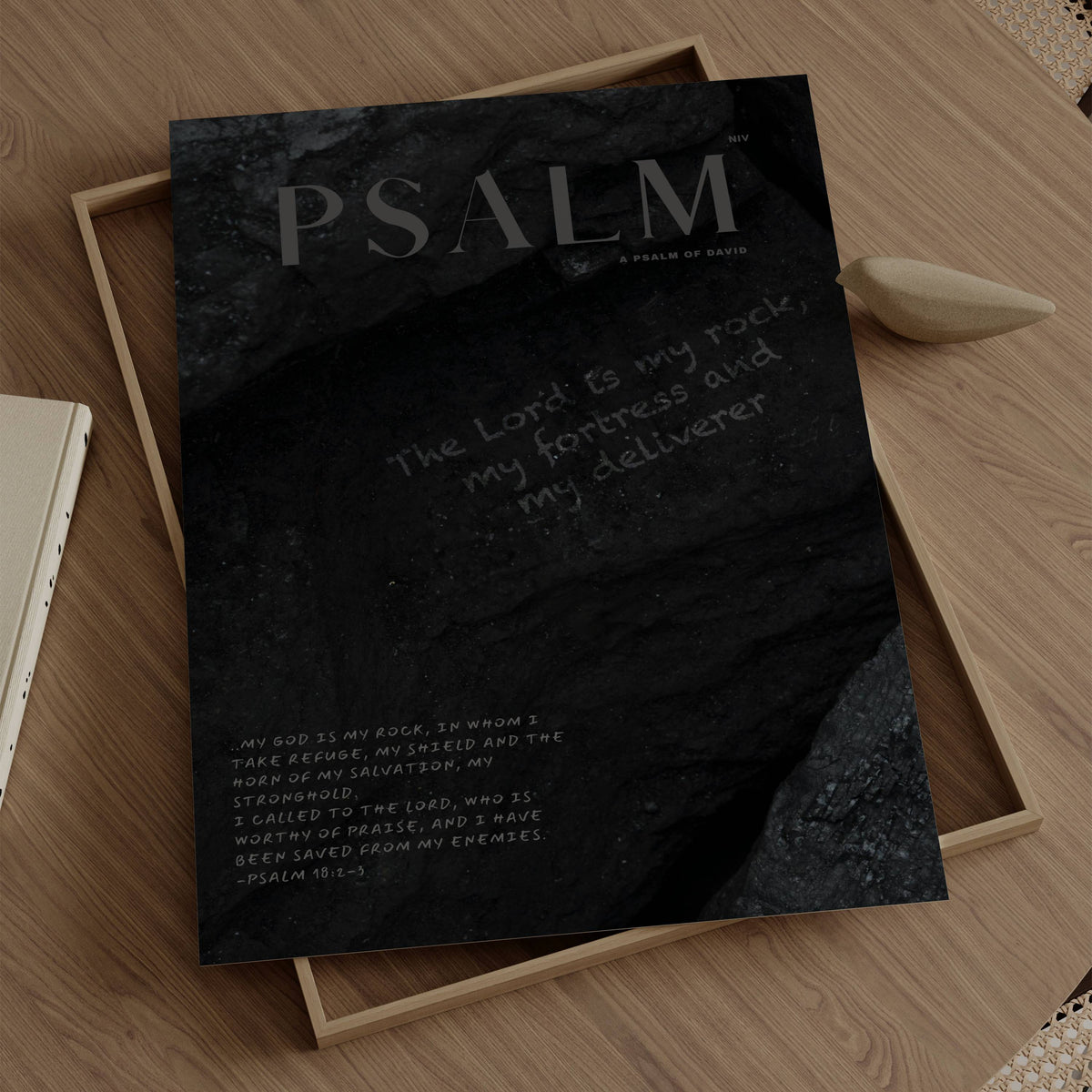 My Rock Psalm 18:2-3 Christian wall art print by Olives & Grace fine art scripture print