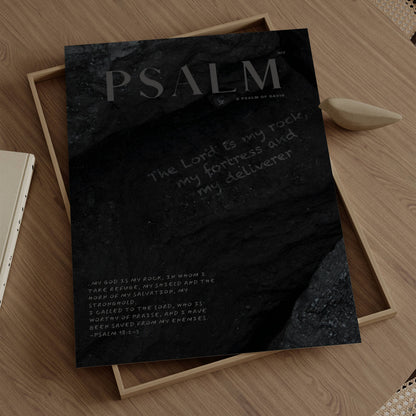 My Rock Psalm 18:2-3 Christian wall art print by Olives & Grace fine art scripture print