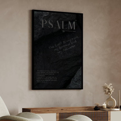 My Rock Psalm 18:2-3 Christian wall art print by Olives & Grace fine art scripture print