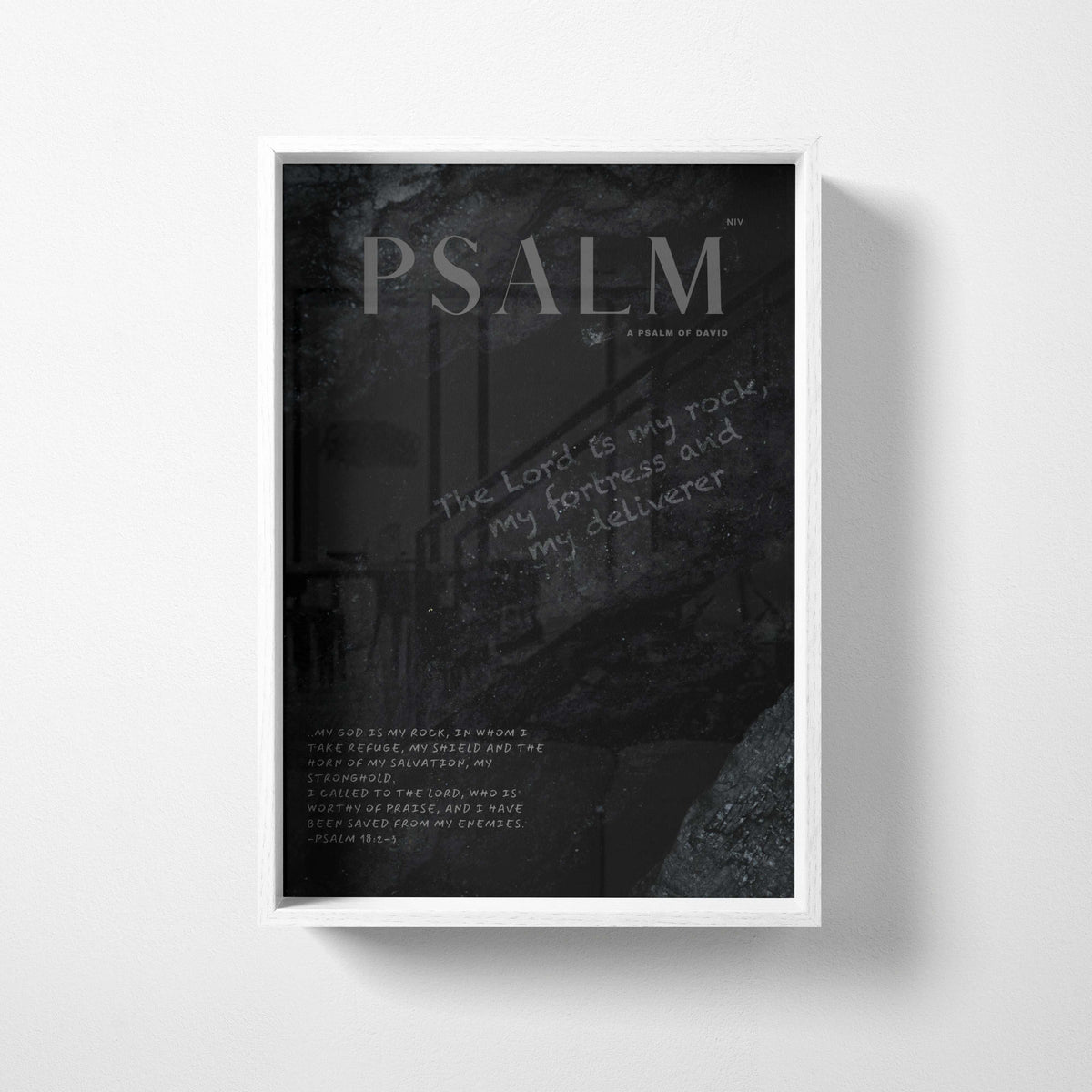 My Rock Psalm 18:2-3 Christian wall art print by Olives & Grace fine art scripture print