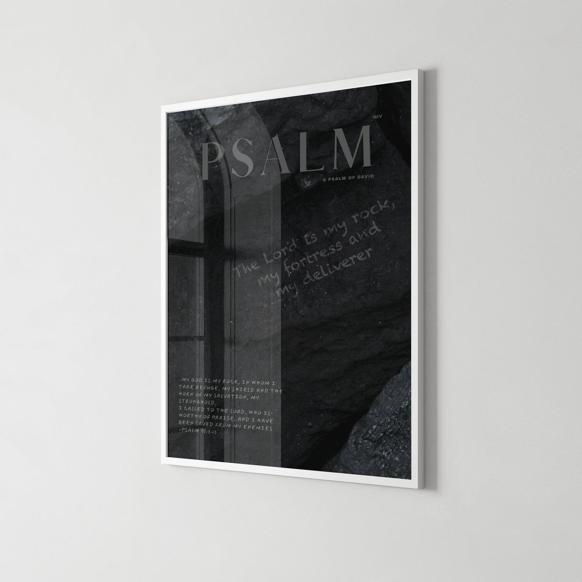 My Rock Psalm 18:2-3 Christian wall art print by Olives & Grace fine art scripture print